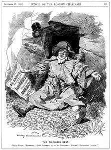 The Pilgrims Rest, karikatyr av Paul Kruger, sydafrikansk politiker, 1900 av Edward Linley Sambourne