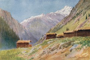 Tittar ner i Gurais Valley, från Dudhgai Village av Edward Mary Joseph Molyneux