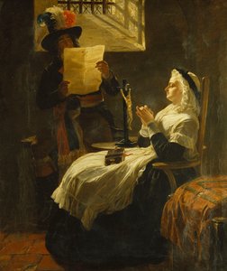 Marie Antoinette lyssnar på anklagelsen dagen före hennes rättegång, 1859