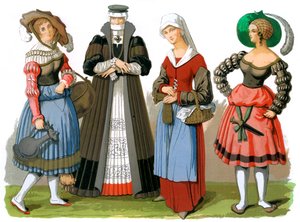 Schweiziska dräkter, 1400-1500-talet 1849.