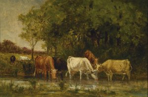 Kor i landskapet av Edward Mitchell Bannister