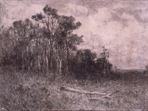 Landskap, skogsscen av Edward Mitchell Bannister