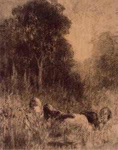 Landskap med kor i förgrunden av Edward Mitchell Bannister