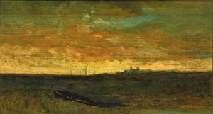 Solnedgångsscen av Edward Mitchell Bannister