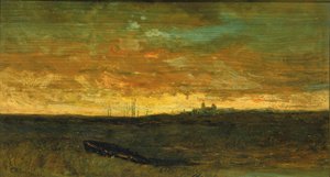 Solnedgångsscen, ca. 1875-1885. av Edward Mitchell Bannister