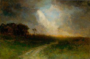 Namnlös landskap, man på häst, 1884.