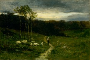 Kvinna som går längs stigen, 1882.