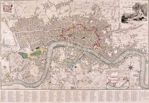 Karta över London, 1797 av Edward Mogg