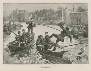 En vattenturnering på 1400-talet (gravyr)