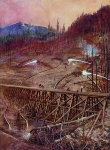 Fylla i en bock på en järnväg genom hydraulisk slussning (färg litho) av Edward Parick Kinsella