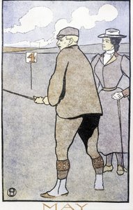 Par som spelar golf - i "" Golfkalender"" av Edward Penfield av Edward Penfield