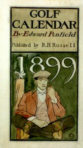Golfspelare som sitter vid klubbor och ritar i akvareller. (1899?) av Edward Penfield 1866-1925, amerikansk konstnär. av Edward Penfield