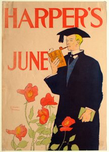 Examinerad i examensmössa och kåpa, June Harper
