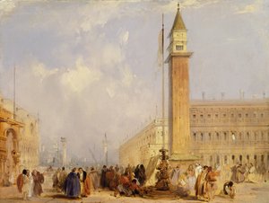 Piazzetta, Venedig (olja ombord) av Edward Pritchett
