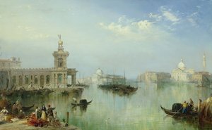 Venetian Lagoon (olja på panel)
