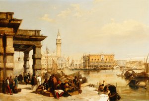 Vy över St. Marks från Punta della Dogana, Venedig