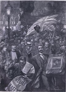 Mafeking night in London, illustration från Cassells History of England, 1900-talet