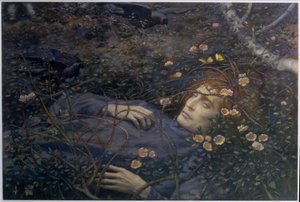 "Åh vad är det där i hålan?" (akvarell på papper) av Edward Robert Hughes