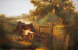 Låsscen (olja på panel)