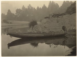 Fiske från kanot - Hupa av Edward S. Curtis