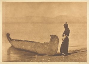 På stranden av sjön - Kutenai av Edward S. Curtis