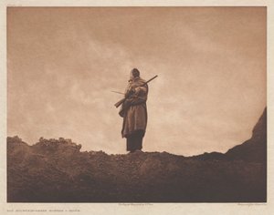 Portfölj III, plansch 110: Jägaren av bergsfår av Edward S. Curtis