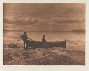 Portfolio IX, skylt 312: Kväll på Puget Sound av Edward S. Curtis