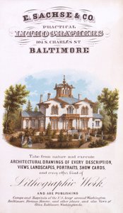 E. Sachse und Co., Practical Lithographers, 104 S. Charles St., Baltimore, (litografi [handelskort]) av Edward Sachse
