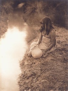 Maricopa kvinna vid strömmen av Edward Sheriff Curtis