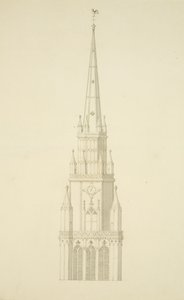 Projected Tower of St Mary Redcliffe (penna och akvarell på papper) av Edward Shiercliffe