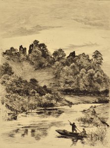 The Dove: Tutbury Castle, ca 1880 (etsning)