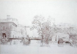 Isola di Sora (penna & bläck & tvätt på papper) av Edward Swinburne