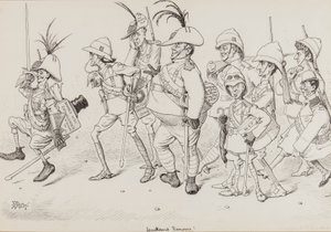 Dan Leons Light Horse, inklusive karikatyrer av Henry Irving, Beerbohm Tree, R.B., W.S. Penley, Forbes Robertson och E.P., för Punch, november 1902 av Edward Tennyson Reed