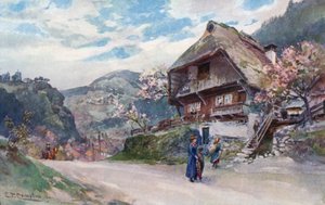 Hornberg i Schwarzwald (färglitografi) av Edward Theodore Compton