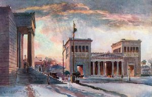 München - Propylaen (färglitografi)