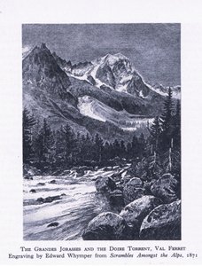 The Grand Jorasses and the Doire Torrent, Val Ferrett, från British Adventure publicerad av Collins, 1947