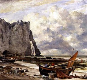 Etretat, strand med båge av Edward William Cooke