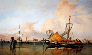 Kväll före dåligt väder på lagunen, Venedig av Edward William Cooke