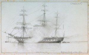 "Immortalite" Gibraltar den 4 april 1861 av Edward William Cooke