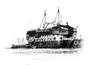 Prison Ship in Portsmouth Harbour: Convicts Going on Board, 1828