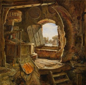 Rembrandts fars bruk, 1843 av Edward William Cooke