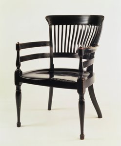 Fåtölj, tillverkad av James Peddle, ca 1880 (eboniserat trä)