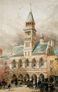 Civic Building (akvarell på papper) av Edward William Godwin