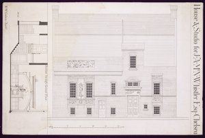 Plan för hus och ateljé för J.A.M. Whistler Esq, Chelsea, ca 1877-78 (se även 176477) av Edward William Godwin