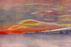 Iriserande moln: Ser norrut från Cape Evans, 1911, 1913