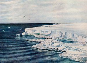 Den stora isbarriären, blickar österut från Cape Crozier, 4 januari 1911, 1913 av Charles Edward Wilson