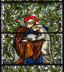 Nunna Monkton, St Mary, Morris Marshall & Faulkner & Co, William Morris, Edward Burne-Jones, Mary & Jesus Reading, 1873
