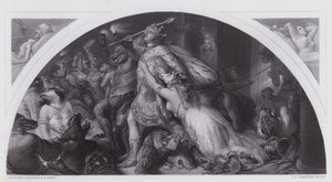 Rout of Comus and his Band (gravyr) av Edwin (after) Landseer