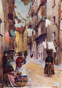 Korsika: Hus, Ajaccio (färg litho)