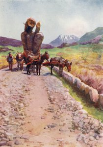 Korsika: Mules ritar timmer (färg litho)
